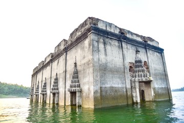 The Underwater Temple in Sangkhlaburi District, Thailand