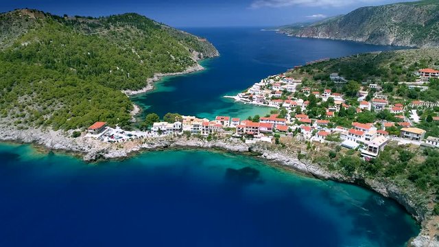beautiful Greece landscape with amazing beaches (aerial view) 