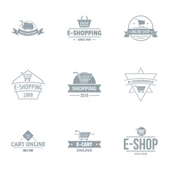 Online store logo set. Simple set of 9 online store vector logo for web isolated on white background