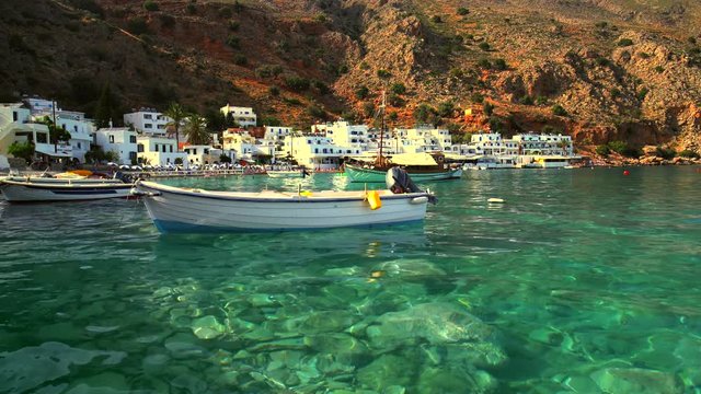 Greek fishing boats in port