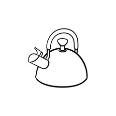 Kitchen kettle hand drawn outline doodle icon. Utensil for kitchen - kettle vector sketch illustration for print, web, mobile and infographics isolated on white background.