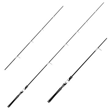 Feeder fishing rods vector black template