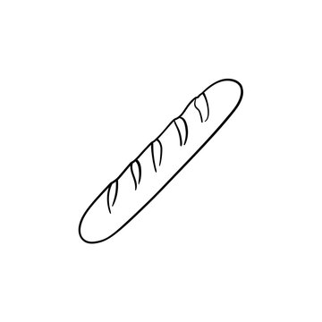 recommend clip art: French baguette hand drawn outline doodle icon. Bread loaf vector sketch illustration for print, web, mobile and infographics isolated on white background.