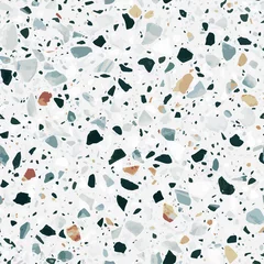 Keuken foto achterwand Wit Terrazzo vloeren vector naadloze patroon. Klassiek Italiaans type vloer in Venetiaanse stijl