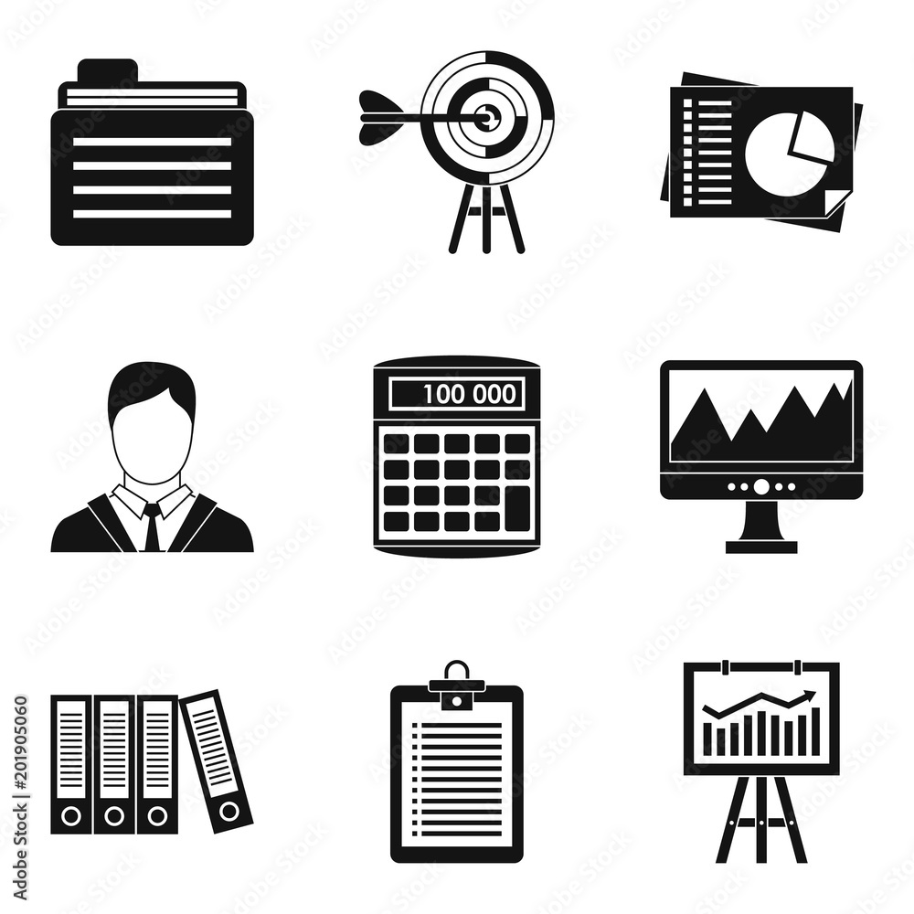 Poster dedicated computer icons set. simple set of 9 dedicated computer vector icons for web isolated on wh