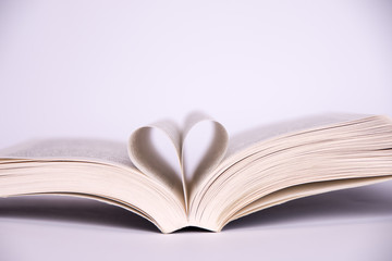 heart arranged from sheets on a white background