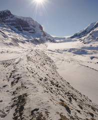 Athabasca glacier during the winter