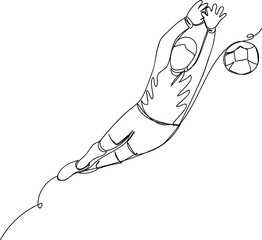 Obraz premium football player in jump. one line
