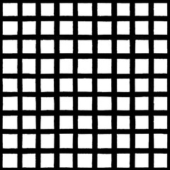 Grunge black and white checkered seamless pattern