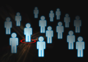 Job candidate search for career position and unique skills.  HR department looking for human resources and the best candidate with top skillset.