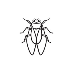 Fly hand drawn outline doodle icon. Insect fly vector sketch illustration for print, web, mobile and infographics isolated on white background.