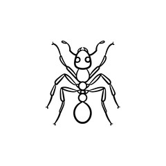 Ant hand drawn outline doodle icon. Insect ant vector sketch illustration for print, web, mobile and infographics isolated on white background.