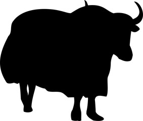Silhouette of the Tibetan yak