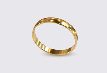 Luxury golden ring isolated on white background.