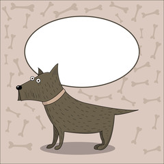 vector print with cute dog