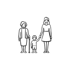 Fototapeta na wymiar Family generation hand drawn outline doodle icon