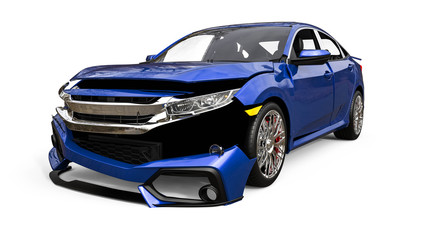 Obraz na płótnie Canvas car crash / 3D render image representing an car with visible damage
