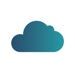 Cloud storage. Cloud icon on smartphone screen. Isolated gradient blue icon on white background