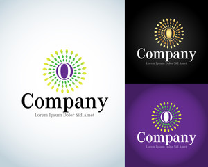 Letter Q Logo template. Q Letter Design Vector with rays.Type Characters Logotype symbols. Isolated vector illustration.