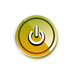 Power button icon, start symbol, web design UI or application design element