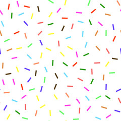 Sweet Donut Texture. Colored Sprinkles Seamless Pattern