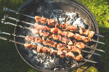 Grill spezialitäten (schaschlik und steak)