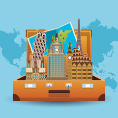Naklejka premium Travel to europe cartoons vector illustration graphic design