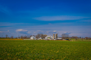 Typical Amish farm in Lancaster county in Pennsylvania USA without electricity