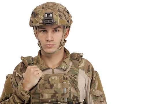 Soldier wearing safety wear