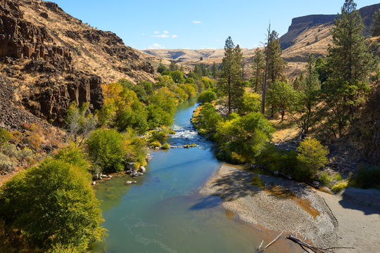 White River canyon view in Eastern Oregon USA Pacific Northwest.