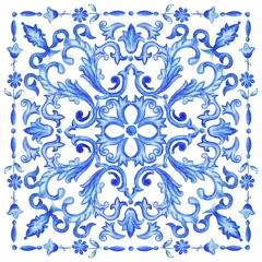 Papier Peint photo Portugal carreaux de céramique Azulejos aquarelle portugaise