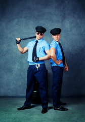 striptease dancers  policemen