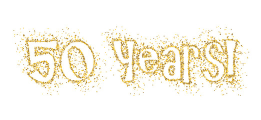50 YEARS! gold glitter banner © Web Buttons Inc
