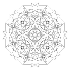 Linear geometric mandala. Abstract geometric pattern