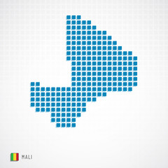 Mali map and flag icon