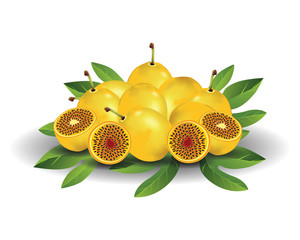 Passion fruit isolated on a white background