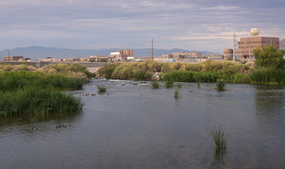 Obraz premium Sunset at Wetlands park in Las Vegas