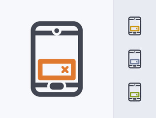 Mobile Banner Ad - Outline Duo Icons. A professional, pixel-perfect icon.