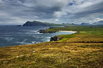 Green mountain landscape on Dingle peninsula, Ireland