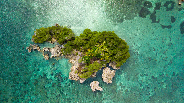 Aerial view of a small island