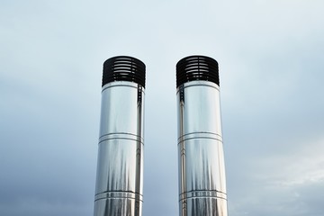 Two Industrial Chimneys