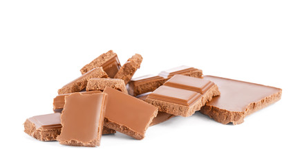 Milk chocolate bars on isolation