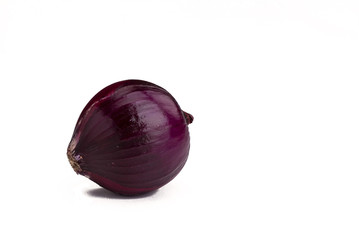 Red onion bulb isolated on white