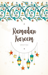 Vector card for Ramadan Kareem greeting.