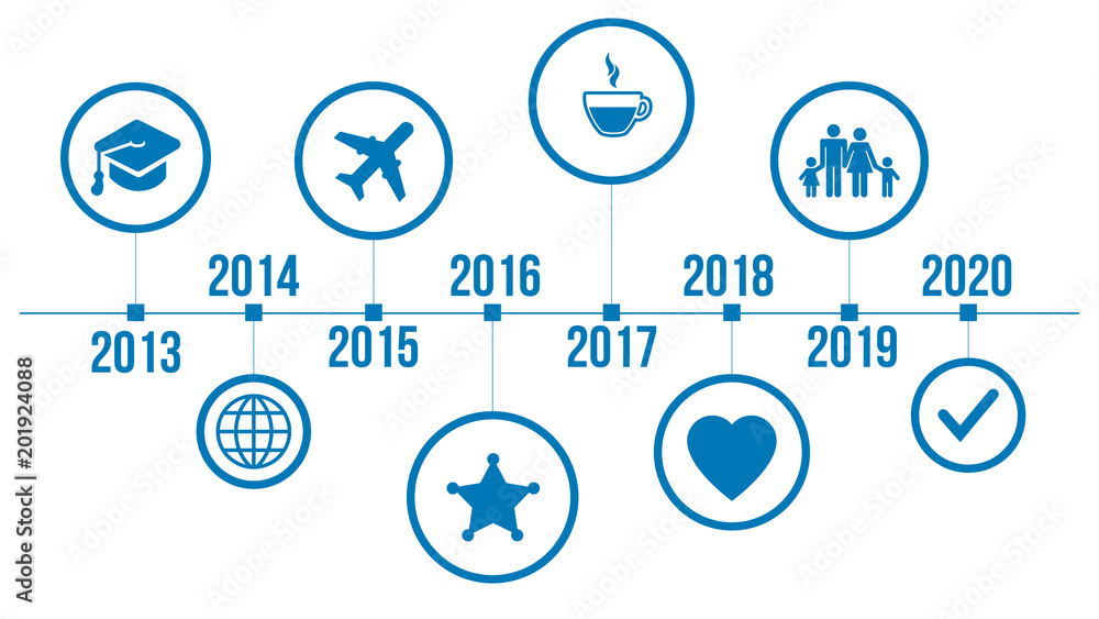 Aufkleber modern clean business style timeline template with icons. vector. can be used for workflow layout, d