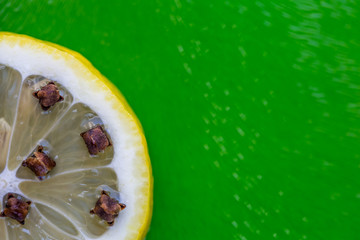 Natural remedy for insects and mosquitoes. Lemon and cloves.