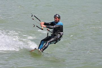 kitesurfer riding