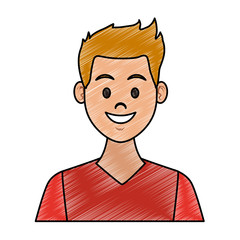 Young man cartoon vector illustration graphic design