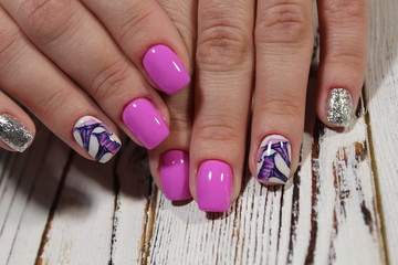 stylish manicure with a design