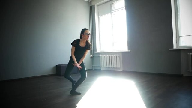 Young woman in dancing class